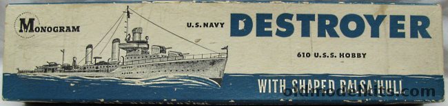 Monogram USS Hobby DD610 Destroyer, B2 plastic model kit